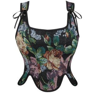 6984 Sexy Vintage 1920s Renaissance Lace Trim Asymmetrical Hemline Corset